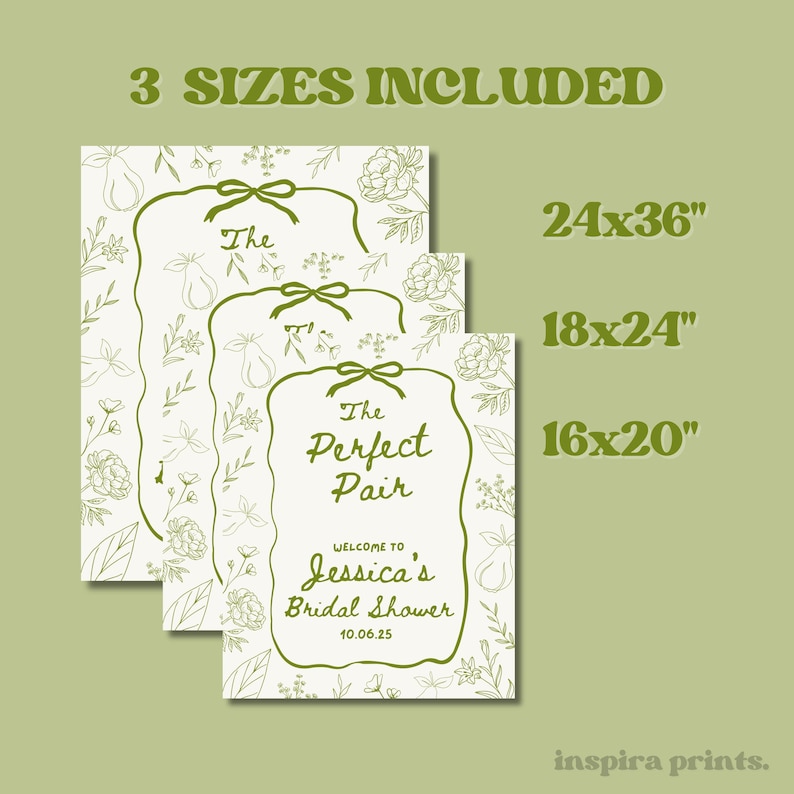 The Perfect Pair Bridal Shower Welcome Sign Instant Download