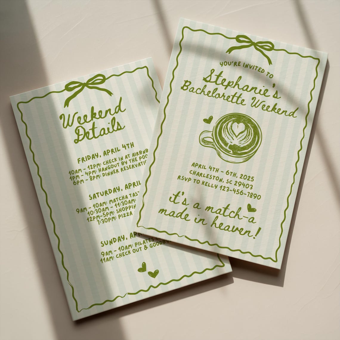 Matcha Bachelorette Party Invite, Matcha Made in Heaven Invite, Matcha ...