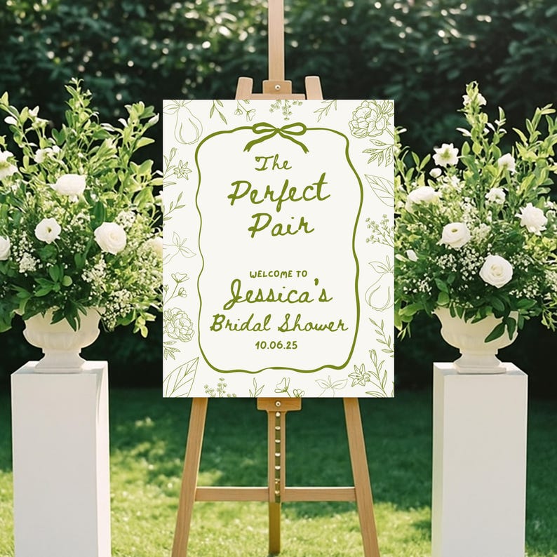 The Perfect Pair Bridal Shower Welcome Sign