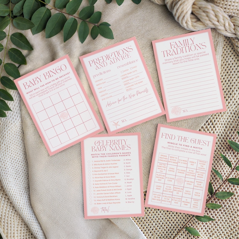 Sea You Soon Baby Shower Invite, Pink Seashell Coastal Theme, Beach Baby Girl Shower, Editable Canva Template, Digital Download image 10