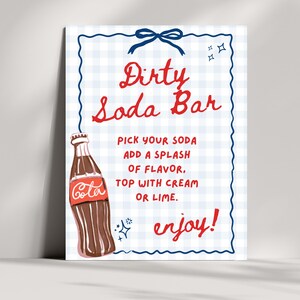 Dirty Soda Bar Table Sign, She's Ready to Pop Baby Shower Theme