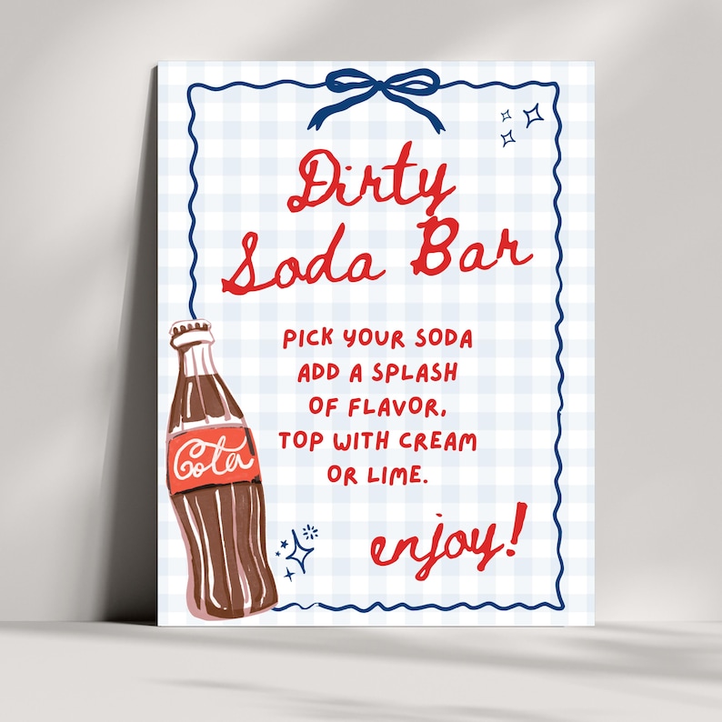 Dirty Soda Bar Table Sign, She's Ready to Pop Baby Shower Theme