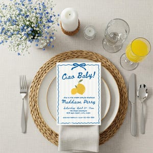 'ciao baby' italian theme gender neutral baby shower invite
