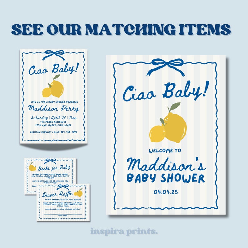 ciao baby shower template set