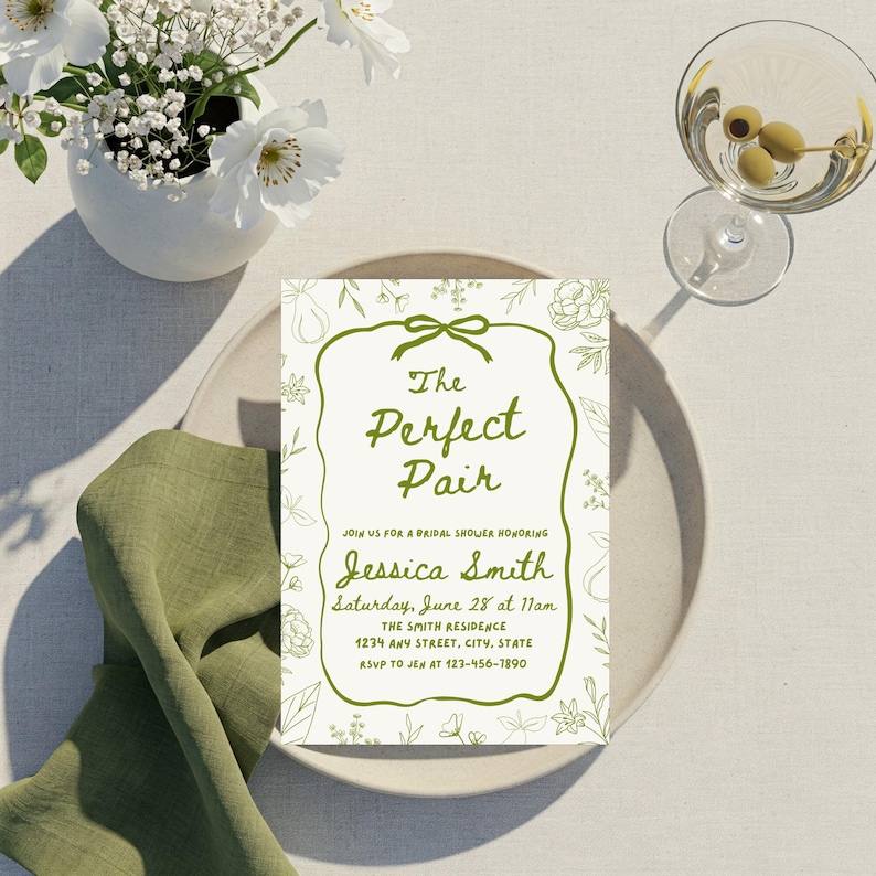 The Perfect Pair Bridal Shower Invite