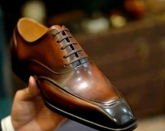 New Bespoke Handmade Genuine Chocolate Brown Leather Oxford  display picture 2