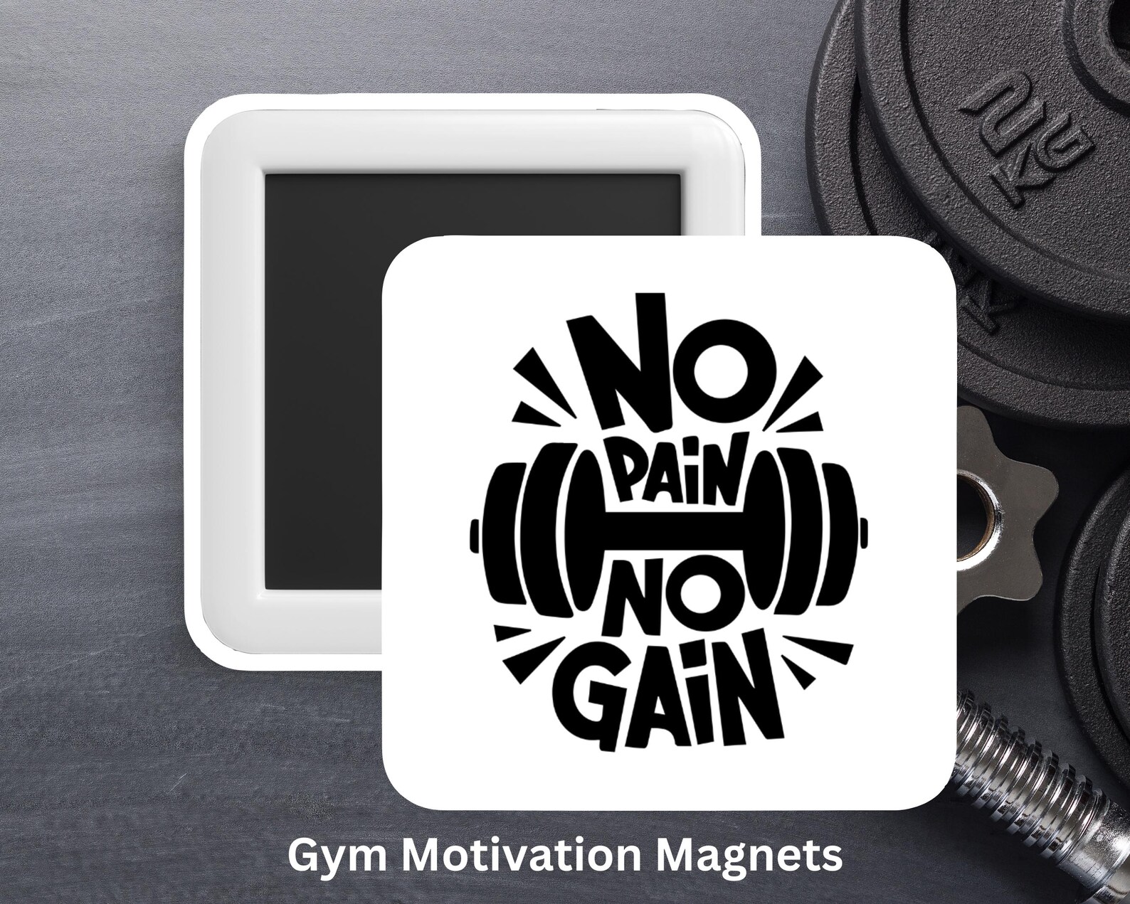 Gym Motivational Quotes Magnets - Set of 3 Custom Fridge Magnets for ...