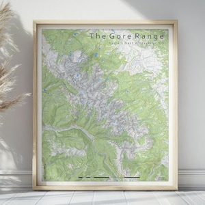 The Gore Range (Eagle's Nest Wilderness, Colorado) Wall Map 16x20