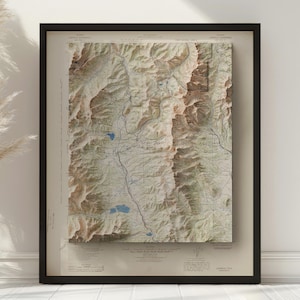 Vintage Leadville Colorado Wall Map | 1942 USGS Quadrangle | Modern 3D hillshade effect