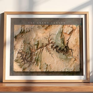 Mapa de parede do Grand Canyon | Terreno | Cor natural
