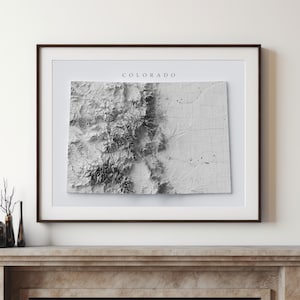 Colorado Terrain Wall Art Map | Topographic Relief | Minimalist - Etsy