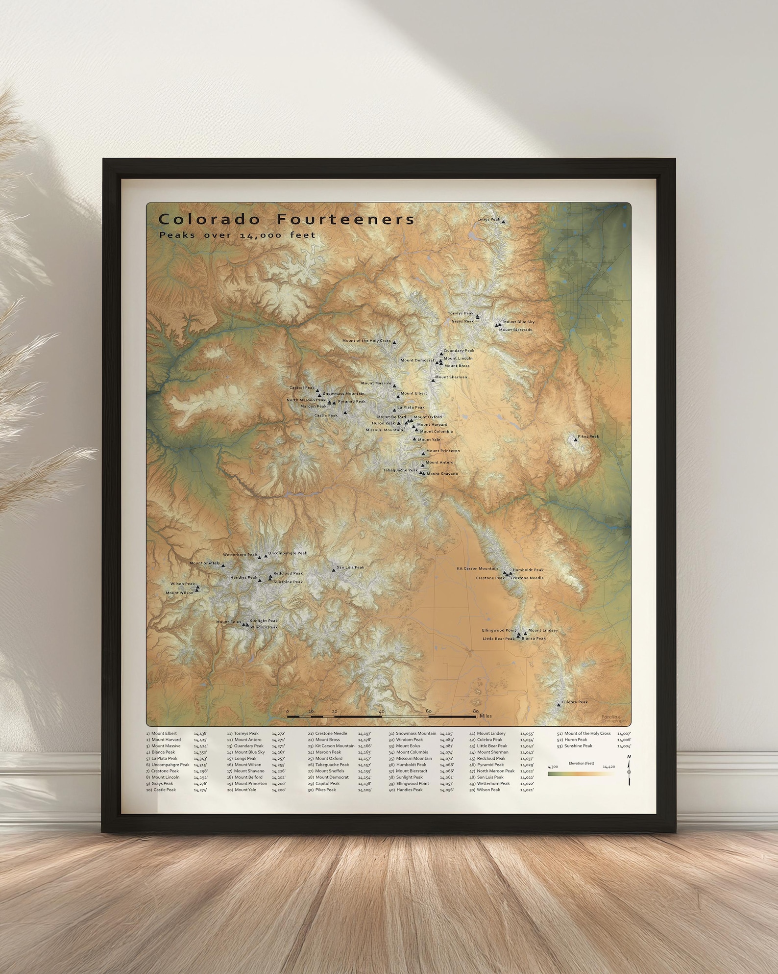 Colorado 14ers Wall Map | Fourteeners Map Poster - Etsy Canada
