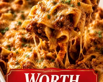 Beef & Noodle Casserole Recipe Card PDF | Creamy Family Dinner Comfort Food