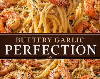 Shrimp Scampi Recipe Card Printable PDF Garlic Butter Pasta