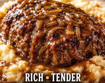 Classic Salisbury Steak Recipe PDF | Easy Onion Gravy Comfort Food Dinner