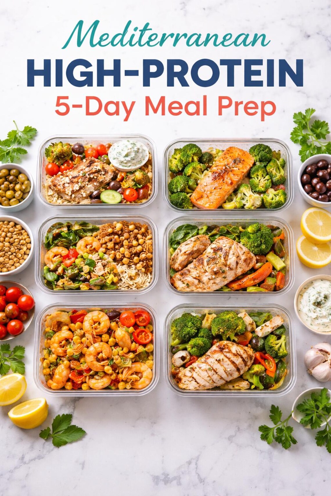 Mediterranean High-protein 5-day Meal Prep Plan (PDF) - Etsy
