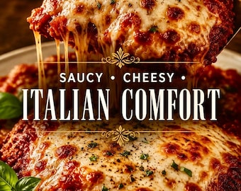 Easy Baked Chicken Parmesan Recipe Card – Printable PDF