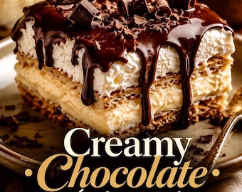 Chocolate Éclair Cake Recipe Card PDF No-Bake Creamy Chocolate Dessert