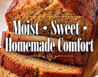 Moist Banana Bread Recipe Printable PDF | Homemade Banana Bread Recipe Card