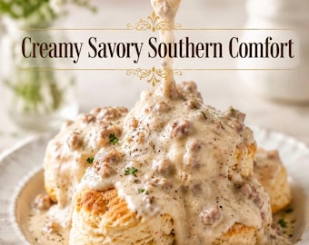 Biscuits and Gravy Recipe PDF Creamy Southern Comfort Breakfast