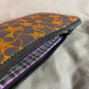 Orange Spiderwebs Zipper Pouch