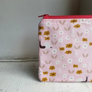 Snails Zipper Pouch, Snails Pencil Pouch, Cute Snails Accessory Pouch