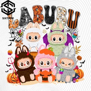 Cute Spooky Doll Monster Characters Png, Coquette Doll For Kids Girls Png, Monster Doll Horror Png, Doll Cartoon Halloween Png, For Girls