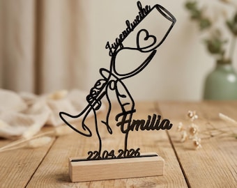 Geldgeschenk Jugendweihe Geschenk personalisiert Acryl Schild mit Holzfuß Name Datum Geldgeschenk zur Jugendweihe kreative Geschenkidee