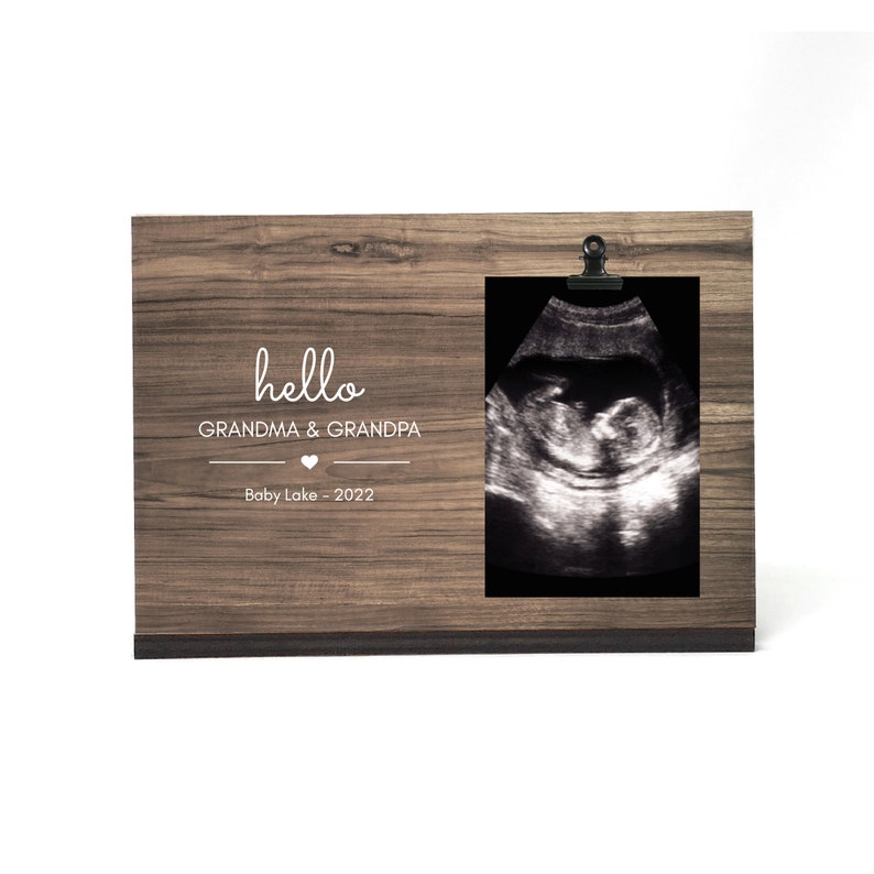 Personalized Pregnancy Announcement 8x12 Wood Dark Wood