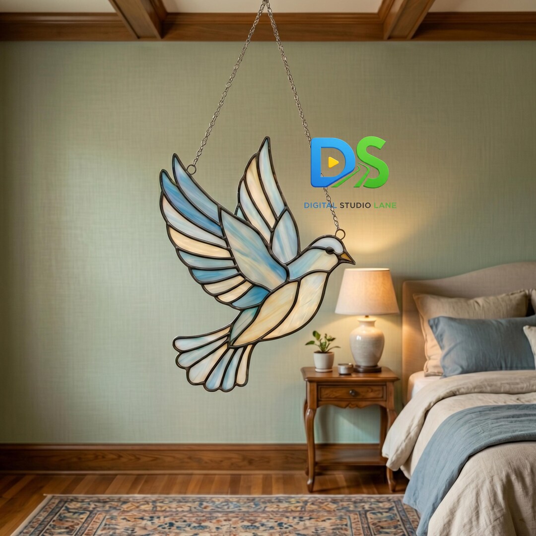 Dove Stained Glass Pattern, Peace Bird Suncatcher Template, Holy Spirit ...