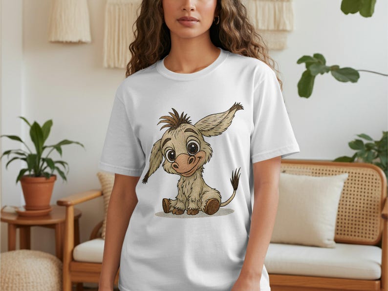 Retro Cute Donkey Art Casual Cotton Sweatshirt main image 1