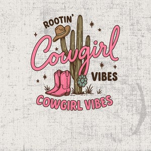 Pink Cowgirl Boots Clipart: Retro Western Cactus Art (Digital Download)