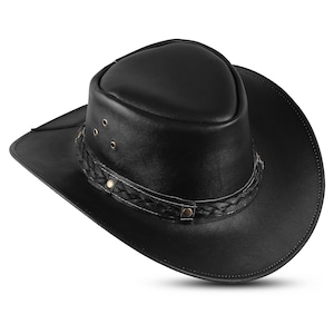 Handmade Leather Cowboy Hat: Unisex Western Outback Style