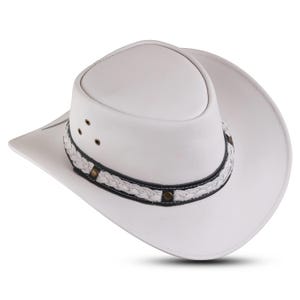 Handmade Leather Cowboy Hat: Unisex Western Style Outback Hat