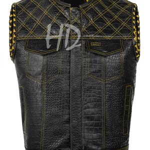 Leather Denim Biker Vest: Handmade Braided Motorcycle Vest