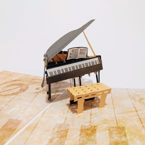 Biglietto di auguri 3D Pop Up per pianoforte, compleanno, grazie extra speciale