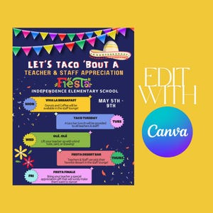 Volante de la Semana de Reconocimiento a los Maestros - Volante con temática de la Fiesta del Cinco de Mayo - Editable digitalmente