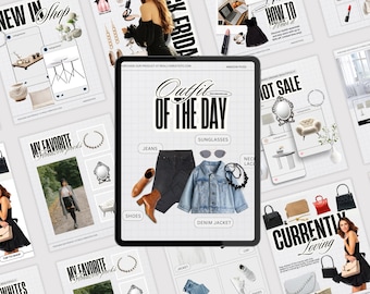 LTK Instagram bewerkbare Canva-sjabloon, esthetische sjablonen voor sociale media, sjablonen voor influencers, Fashion Interior Blogger LTK-sjablonen