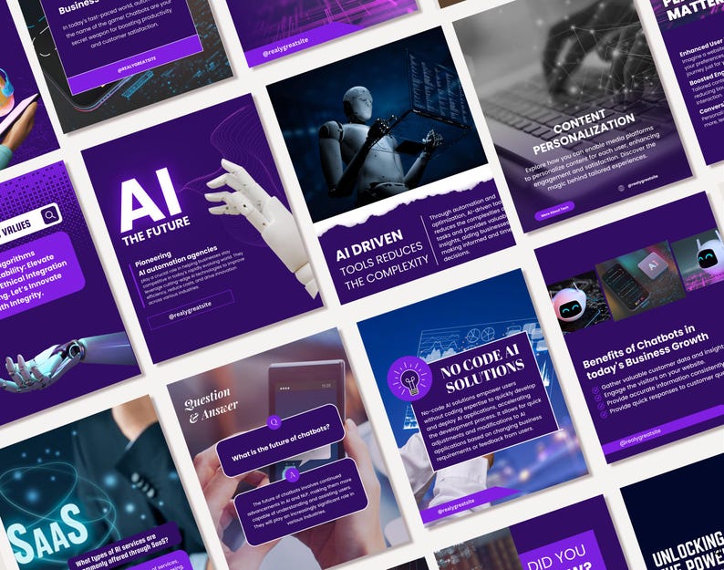 AI Artificial Intelligence Templates| Technology Chatbot Templates | Image Generator and Content Creator Templates | AI Social Media Posts