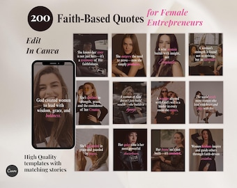Op geloof gebaseerde citaten voor vrouwelijke ondernemers, Boss Babe, christelijke zakenvrouwen, Godgericht, Bijbeltekst, citaten IG-postsjablonen