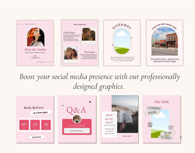 Romance Author Book Launch, Book Promo, Book Release, Writer Instagram, Book marketing, Bookstagram social media post Canva templates