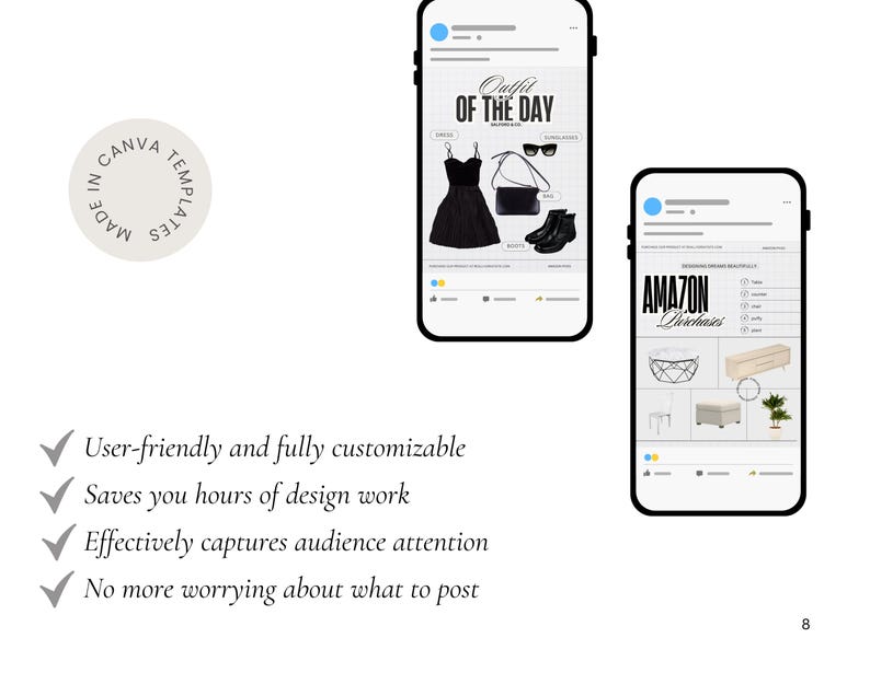 LTK Instagram Editable Canva Template, Social Media Aesthetic Templates ...
