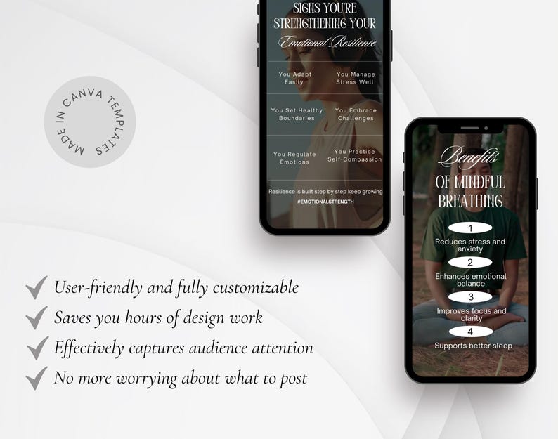 Mental health, Anxiety relief, Stress management, Trauma healing, Wellness coaches phycological therapists Social Media Canva reel templates