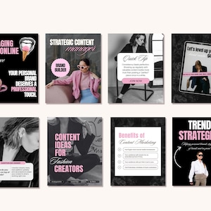 Modern Aesthetic Pink Bold IG Templates, Cool Girl Posts, Personal Brand, Content Creators, Social media manager luxury Instagram templates