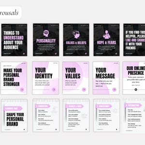 Personal Brand, Branding, Entrepreneur, Social Media manager, Coaching, Influencer, Purple Bold aesthetic social media IG post templates