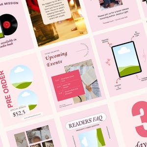Romance Author Book Launch, Book Promo, Book Release, Writer Instagram, Book marketing, Bookstagram social media post Canva templates