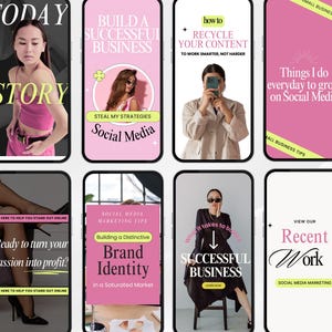 Bold Reel Cover & Story, Ecommerce, Project Manager, Social media manager, Bloggers, Business, Fun Pink Instagram reel cover Canva templates