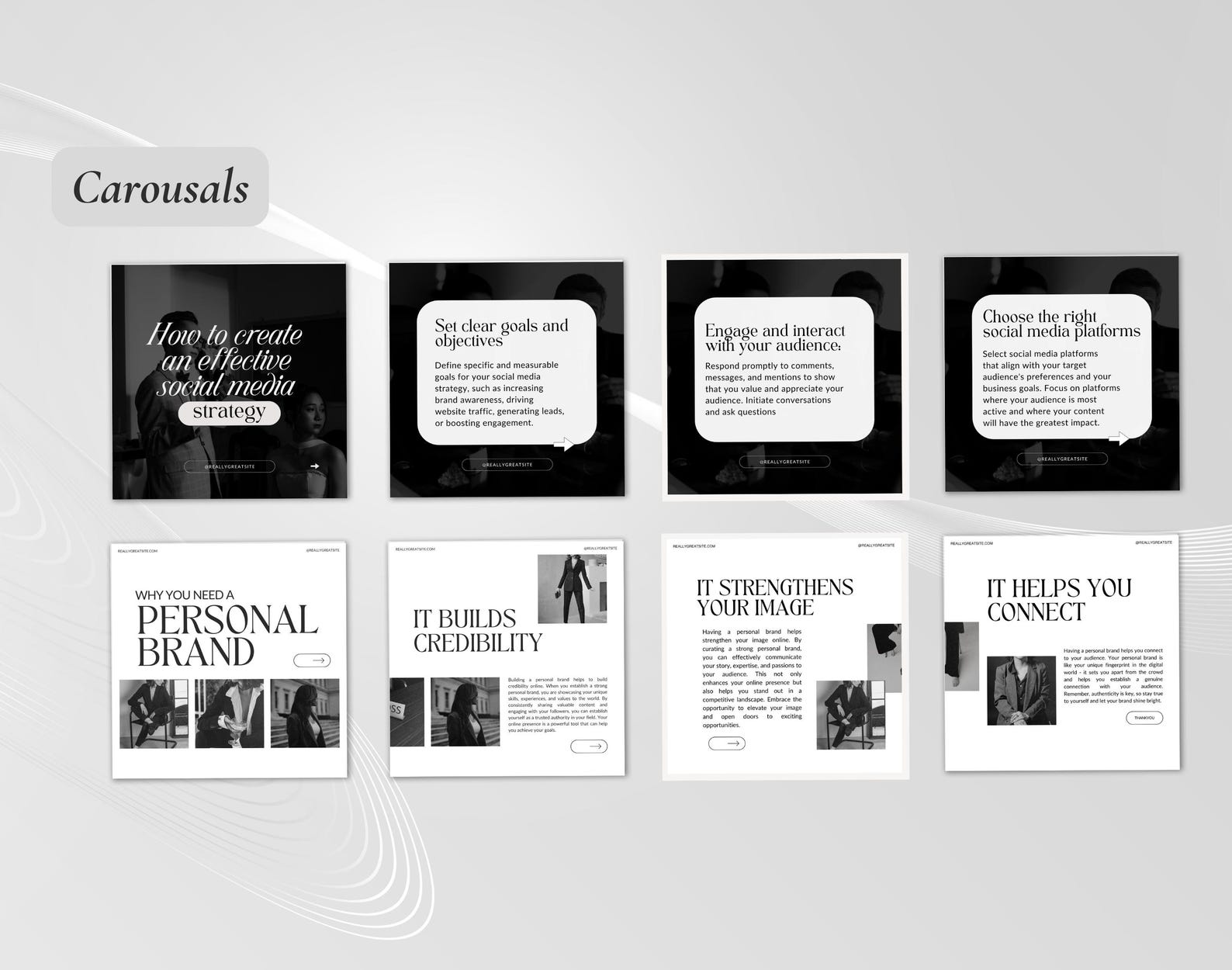Luxury Elegant Instagram Black and White Posts for Small Business ...