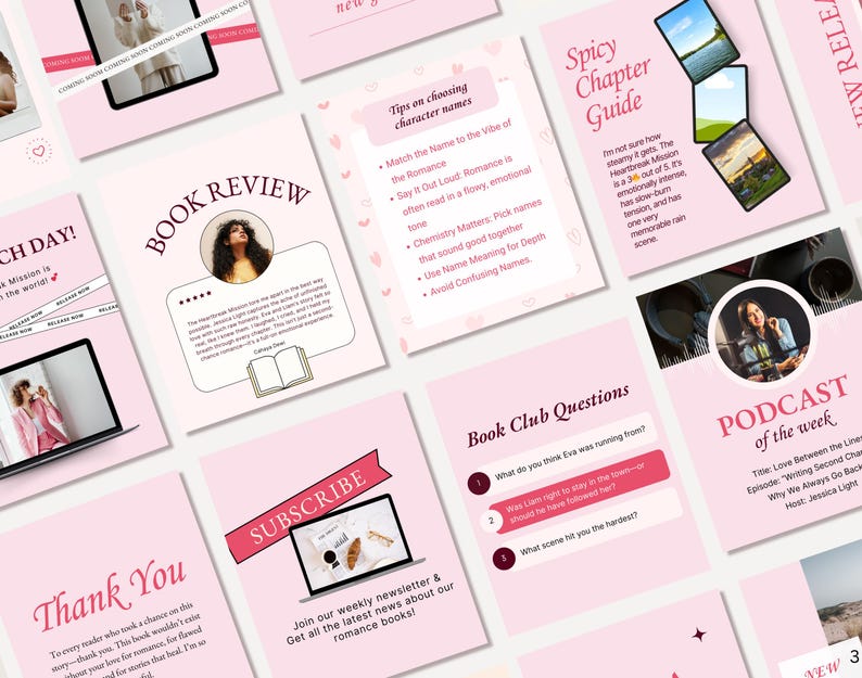 Romance Author Book Launch, Book Promo, Book Release, Writer Instagram, Book marketing, Bookstagram social media post Canva templates