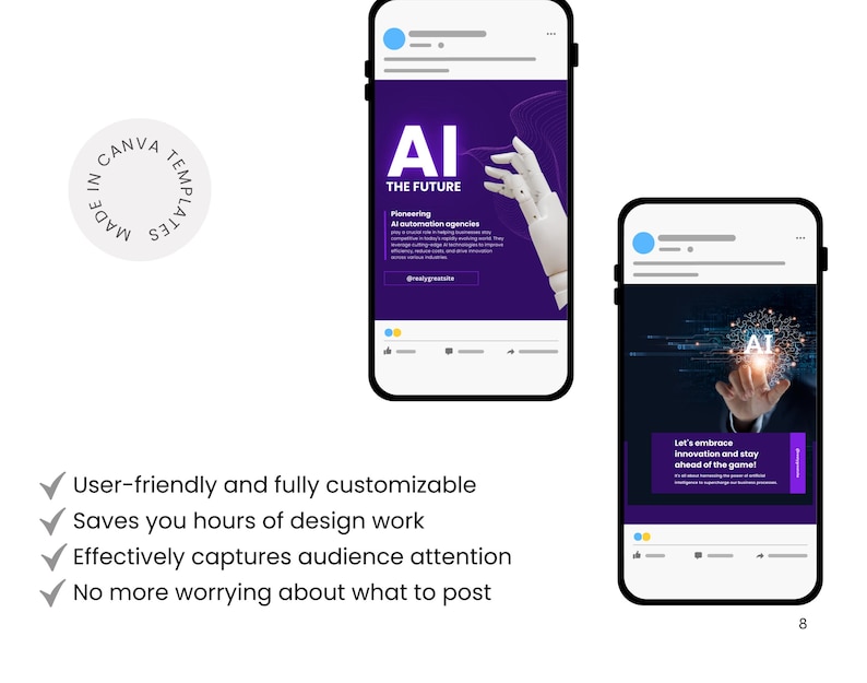 AI Artificial Intelligence Templates| Technology Chatbot Templates | Image Generator and Content Creator Templates | AI Social Media Posts